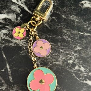 Gold and Multicolor Floral Keychain